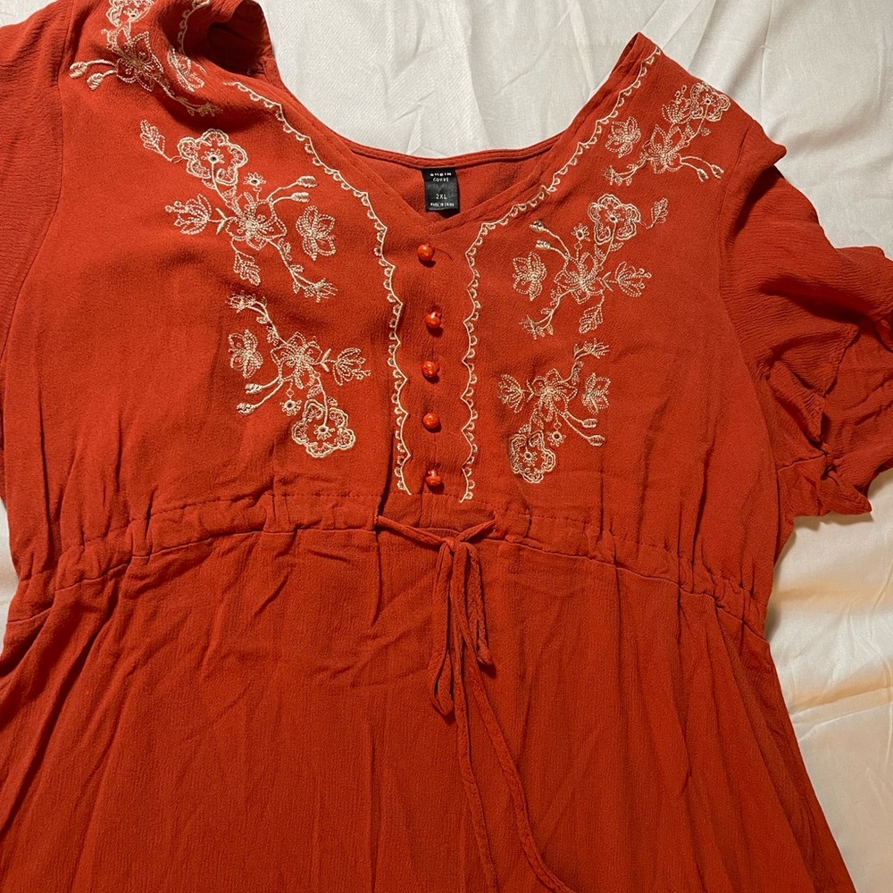Embroidered Rust Top - Picture 10 of 13